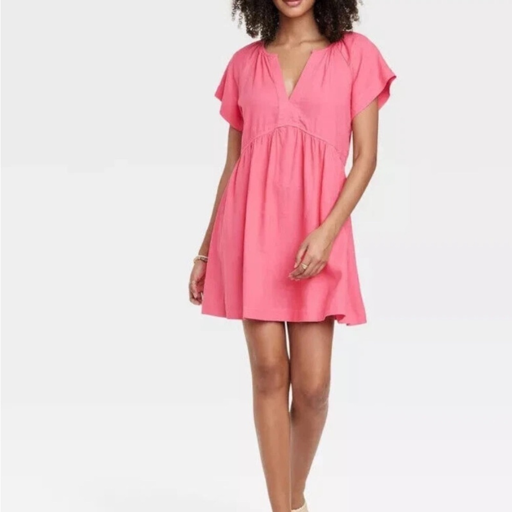 Universal Thread Women's Linen Short Sleeve Mini Shift XL